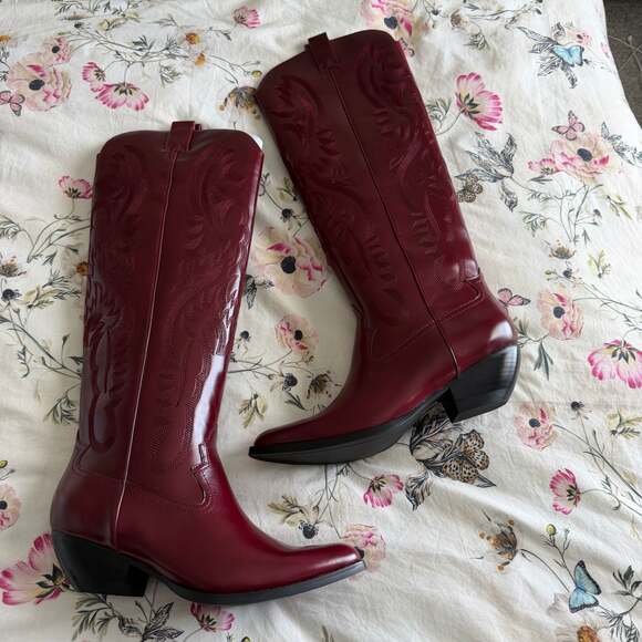 Jeffrey Campbell Shoes - Jeffrey Campbell Finn Tall Western Boots in Wine Merlot
